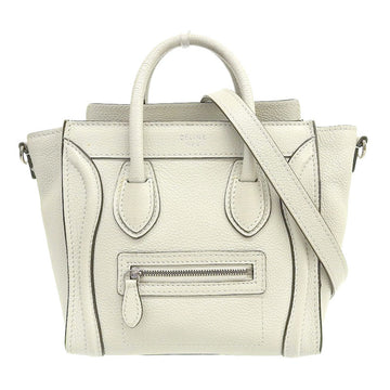 Celine Bag Ladies Handbag Shoulder 2way Mini Luggage Leather Nano Shopper Light Gray