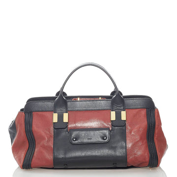 CHLOE  Alice Handbag Black Brown Red Leather Ladies