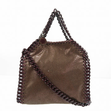 BOTTEGA VENETA 391698 W8628 Falabella Tiny Polyester Brown Chain Shoulder Bag