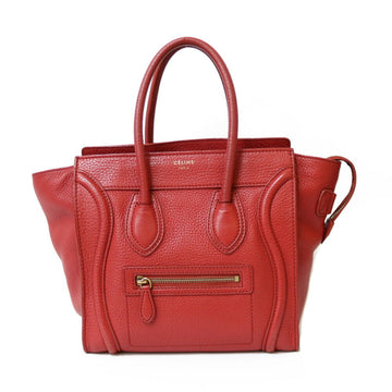 Celine Handbag Luggage Micro Red Ladies Leather