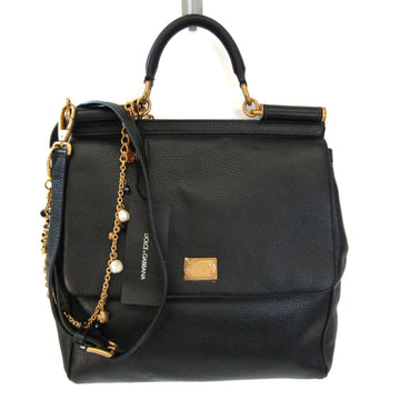 DOLCE & GABBANA Women's Leather Handbag,Shoulder Bag Black