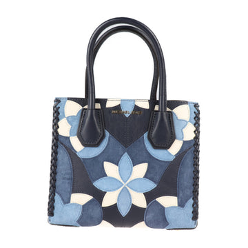 MICHAEL KORS Mercer handbag 30T7GM9M8T suede leather navy floral patchwork 2WAY tote shoulder bag
