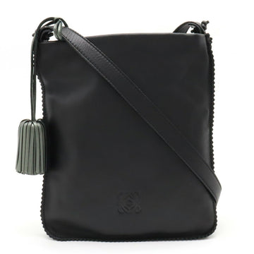 LOEWE Anagram Shoulder Bag Pochette Tassel Charm Nappa Leather Black