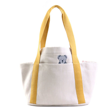 HERMES Shoulder Bag Mother's Passe-passe Cotton Yellow x Beige Unisex