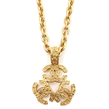 Chanel triple coco necklace gold accessories 94A vintage