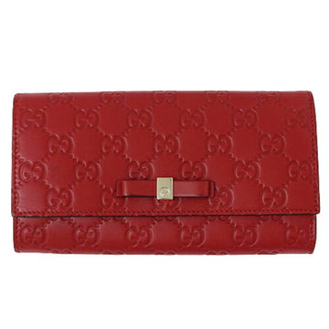 GUCCI Wallet Women's Long Shima Leather Red 388679 Ribbon