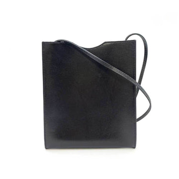 HERMES Bag Onimetu Black Shoulder Pochette Square Ladies Men's Box Calf Leather