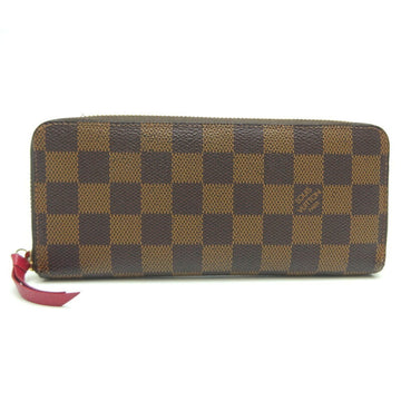 LOUIS VUITTON Portefeuille Clemence Women's Long Wallet N60534 Damier Ebene [Brown] x Sleeves [Red]