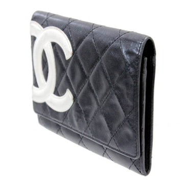 CHANEL Bi-Fold Wallet Cambon Black / White Pink 9929097