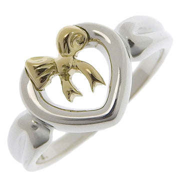 TIFFANY&Co.  Heart Ribbon Vintage Silver 925 x K18 Yellow Gold Women's Ring