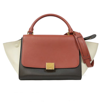 Celine Handbag Trappers Bag Shoulder Multicolor Brown Ladies