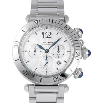 CARTIER Pasha de watch WSPA0018 silver dial wristwatch men's