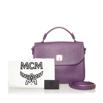 MCM Handbag Shoulder Bag Purple Leather Ladies