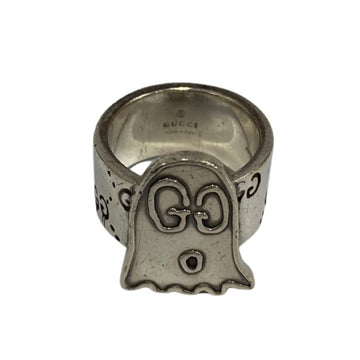 GUCCI Ghost Ring Wide GG Engraved Silver 925 Accessory