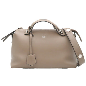 FENDI Vitheway Women's Shoulder Bag 8BL124-1D5 Leather Greige