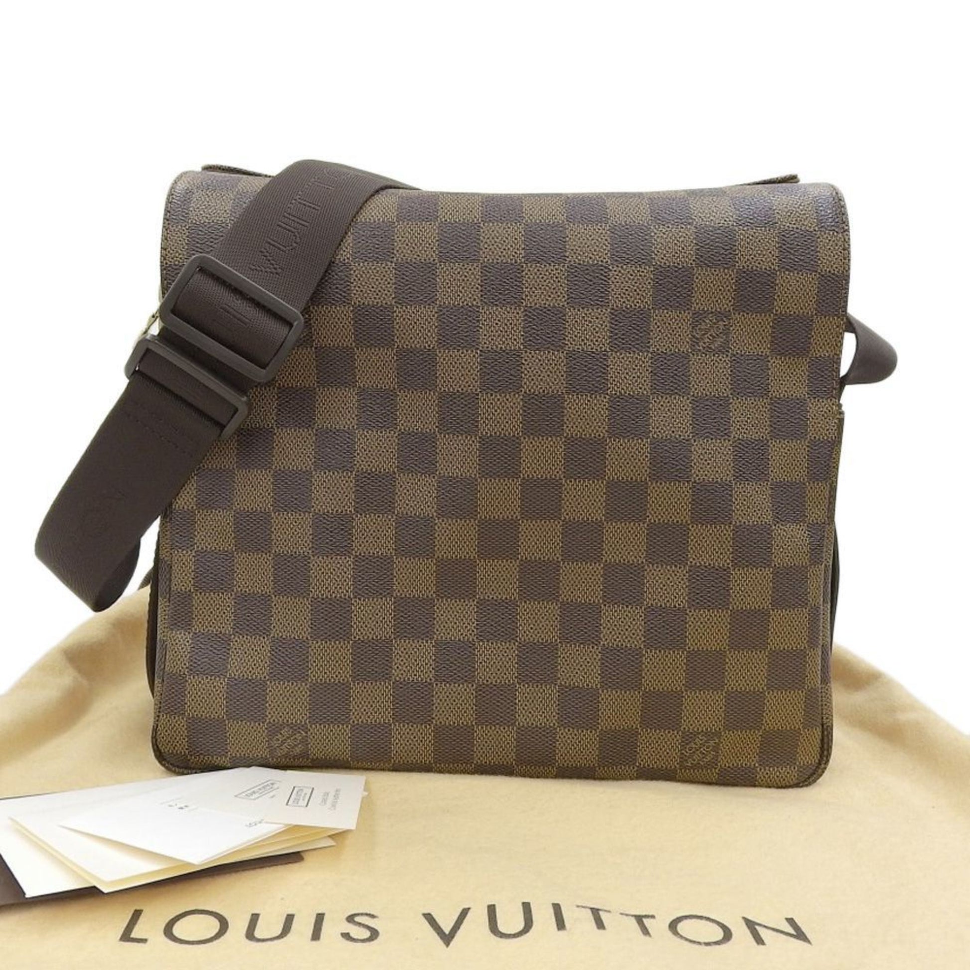LOUIS VUITTON Authentic Damier Naviglio Messenger Shoulder Unisex Bag Brown