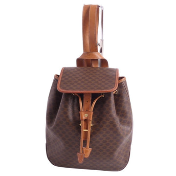 CELINE Bag Pack Rucksack Macadam Pattern Leather Women's Brown