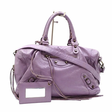 BALENCIAGA Handbag City Ladies Purple Leather 527589 Shoulder