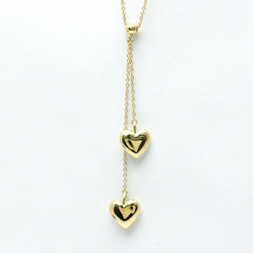 TIFFANY Double Heart Necklace Yellow Gold [18K] No Stone Women,Men Fashion Pendant Necklace [Gold]
