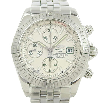 Breitling Clanomat Evolution A13356 Stainless Steel Silver Automatic Chronograph Men's Dial Watch A-Rank