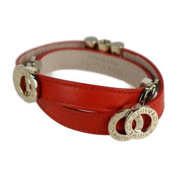 BVLGARI Bulgari Doppiotondo bracelet leather metal orange series gold fittings double choker coil