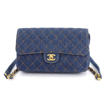 Chanel matelasse chain rucksack denim blue vintage Matelasse Chain Back Pack