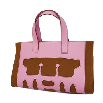 Hermes Petite Ash Tote Vo Epson Women's Felt Tote Bag Brown,Pink