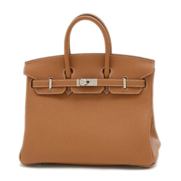 Hermes Birkin 25 Togo Leather Handbag Gold