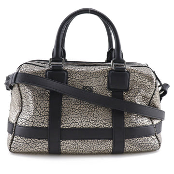 LOEWE 2WAY Shoulder Handbag Mini Boston Calf Black/Silver Ladies