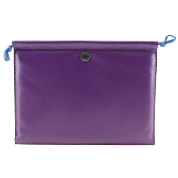 HERMES Pillow GM Clutch Bag Agneau Milo Purple/Blue U Unisex