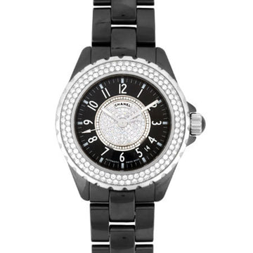 Chanel J12 Diamond Bezel SS Black Ceramic Men's Watch Automatic Dial H1709