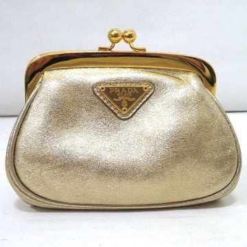 PRADA 1M1178 Gold Coin Case Women's Wallet