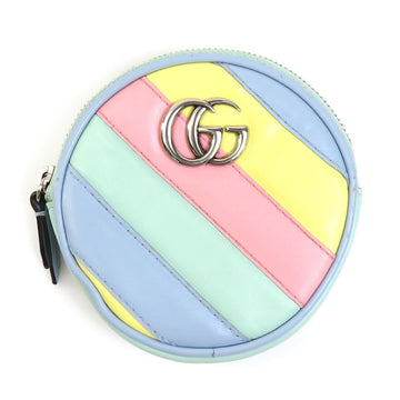 GUCCI Coin Case Key GG Marmont Leather/Metal Multicolor/Silver Ladies 575160