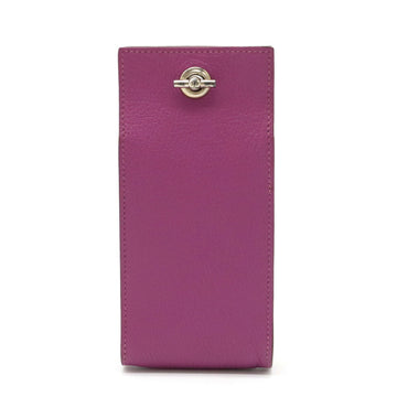 HERMES Vespa Multi Pouch Cigarette Case Smartphone with Neck Strap Chevre Cyclamen Purple H Stamp