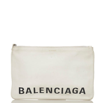 Balenciaga clutch bag 529313 white leather ladies BALENCIAGA