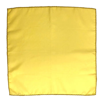 HERMES pocket square scarf muffler 100% silk yellow neckerchief bandana men's