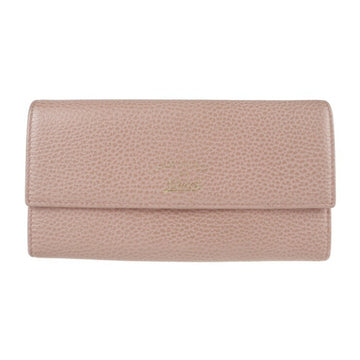 Gucci Swing Continental Wallet Bifold 354496 Leather Pink Series Gold Hardware Long