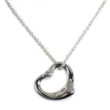 TIFFANY 925 Diamond Open Heart Pendant Necklace