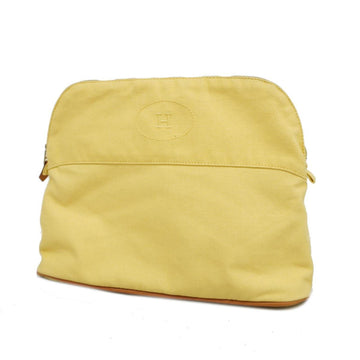 HERMES Pouch Bolide Canvas Yellow Ladies