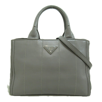 PRADA 2way Canapa bag Gray leather 1BG900