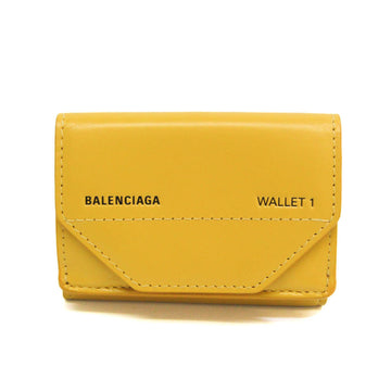 BALENCIAGA Compact Wallet 529098 Women's Leather Wallet [tri-fold] Yellow