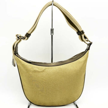 GUCCI 001 4186 Shoulder Bag One Plain Canvas Gold Color Women's
