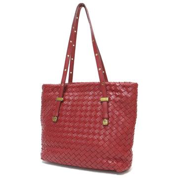 BOTTEGA VENETA Bag Tote Shoulder Red Hand Intrecciato Knitting Leather