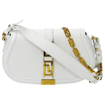 VERSACE Bag Women's Shoulder Chain 2way Greca Goddess Leather White 1107128