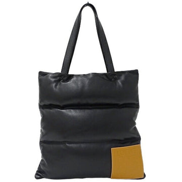 LOEWE Bag Ladies Tote Shoulder Puffy Vertical Leather Nylon Black