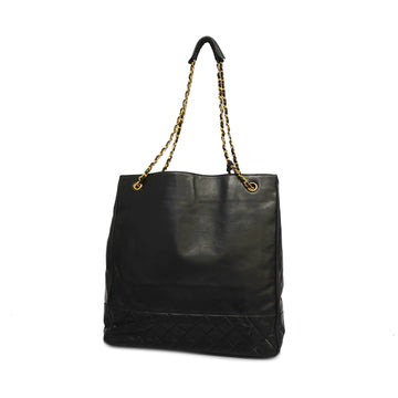 CHANELAuth  Matelasse Chain Tote Women's Leather Shoulder Bag Black