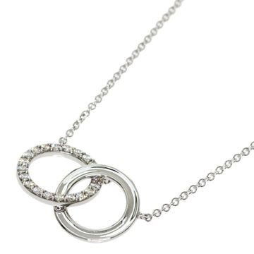 TIFFANY Double Interlocking Circle Diamond Necklace K18 White Gold Ladies  & Co.