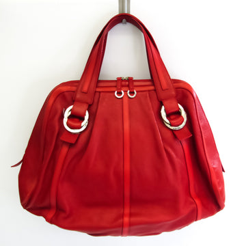 Bvlgari Women's Leather Handbag Red Color
