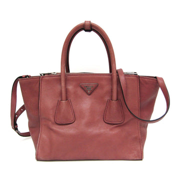 PRADA B2625M Women's Leather Handbag,Shoulder Bag Dusty Pink