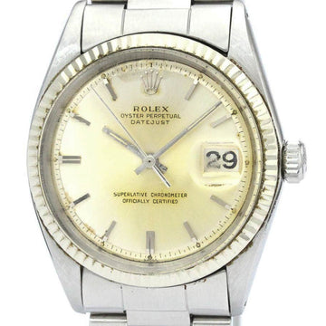ROLEXVintage  Datejust 1601 White Gold Steel Automatic Mens Watch BF561052